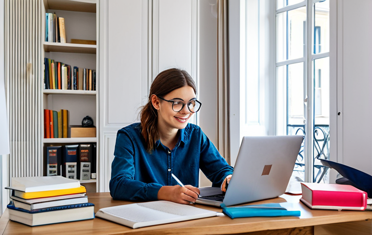 Preparation & Study**
"A student, fully clothed in casual but modest attire, diligently studying dental hygiene materials at a brightly lit desk in a modern Parisian apartment. Books, notes, and a laptop are neatly arranged. Safe for work, appropriate content, professional study environment, perfect anatomy, correct proportions, natural pose, high quality."
**