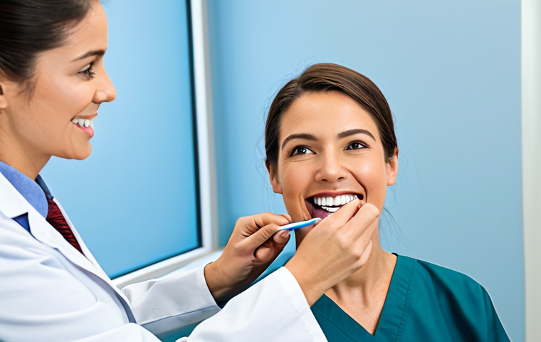 치과위생사 자격증 취득 가이드 - Dental Hygiene Student in Training**

A young woman wearing scrubs, fully clothed, practicing dental...