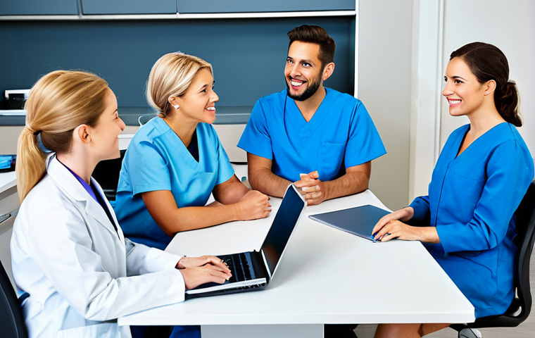 치과위생사 자격증 취득 가이드 - Hygienist Educating a Patient**

A dental hygienist, fully clothed in professional attire, demonstra...