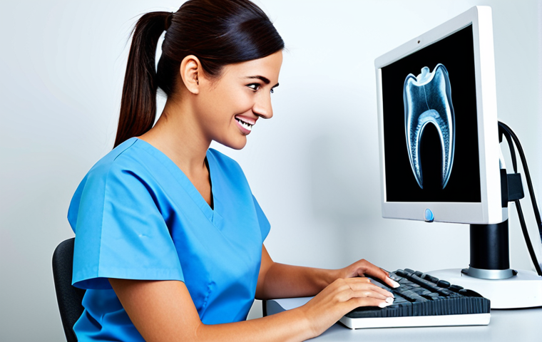 치과위생사 연차별 직무 변화 - The Modern Dental Assistant**
"A skilled dental assistant in a modern, well-lit clinic, fully cloth...