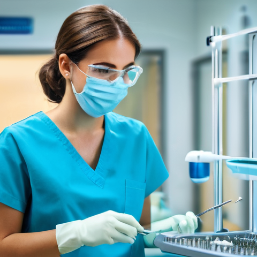 치과위생사 취업 필수 조건 - **Prompt 1: Dedicated Dental Assistant in Training**
"A female dental assistant, appearing to be...