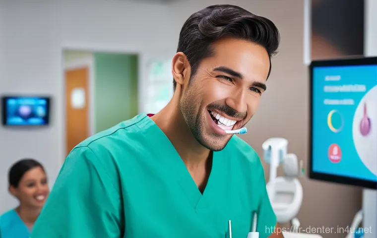 치과위생사 환자 상담 성공 사례 - **Prompt: Empowering Trust in Dental Care**
    "A female dental hygienist, in her late 30s, with a ...