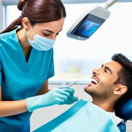 Home 22 치과위생사 진료 보조 사례 - **Prompt: "A highly detailed, realistic image of a female dental hygienist, early 30s, with a warm, ...