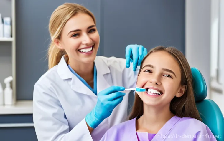 치과위생사 진료 보조 사례 - **Prompt: "A highly detailed, realistic image of a female dental hygienist, early 30s, with a warm, ...