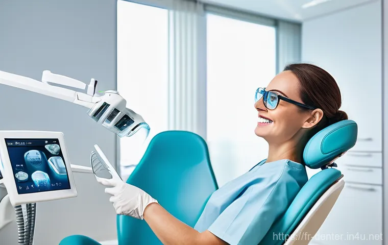 치과위생사 진료 보조 사례 - **Prompt: "A vibrant, educational image featuring a male dental hygienist, late 30s, demonstrating p...