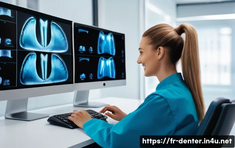 치과위생사 미래 기술 변화 대응법 - A modern dental hygienist office in a French urban setting, featuring a professional female hygienis...