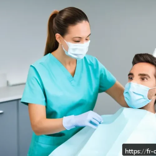 Home 17 치과위생사 직무 체험 프로그램 - A modern dental hygienist clinic in France featuring a professional female hygienist wearing a white...